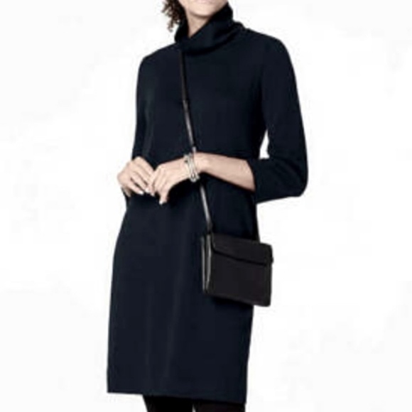 J. Jill Turtleneck Sweater Dress | Black | M Tall - Picture 1 of 8